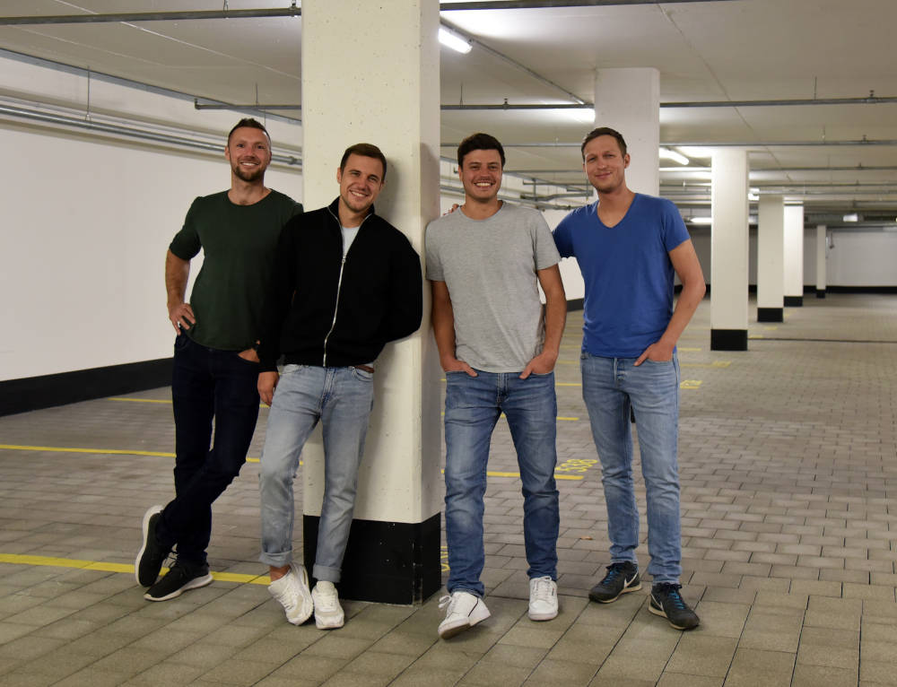Das Spacewise Team. Janno Huber, Lion Hurka, Bijan Röhrich, Sven Orbach von links